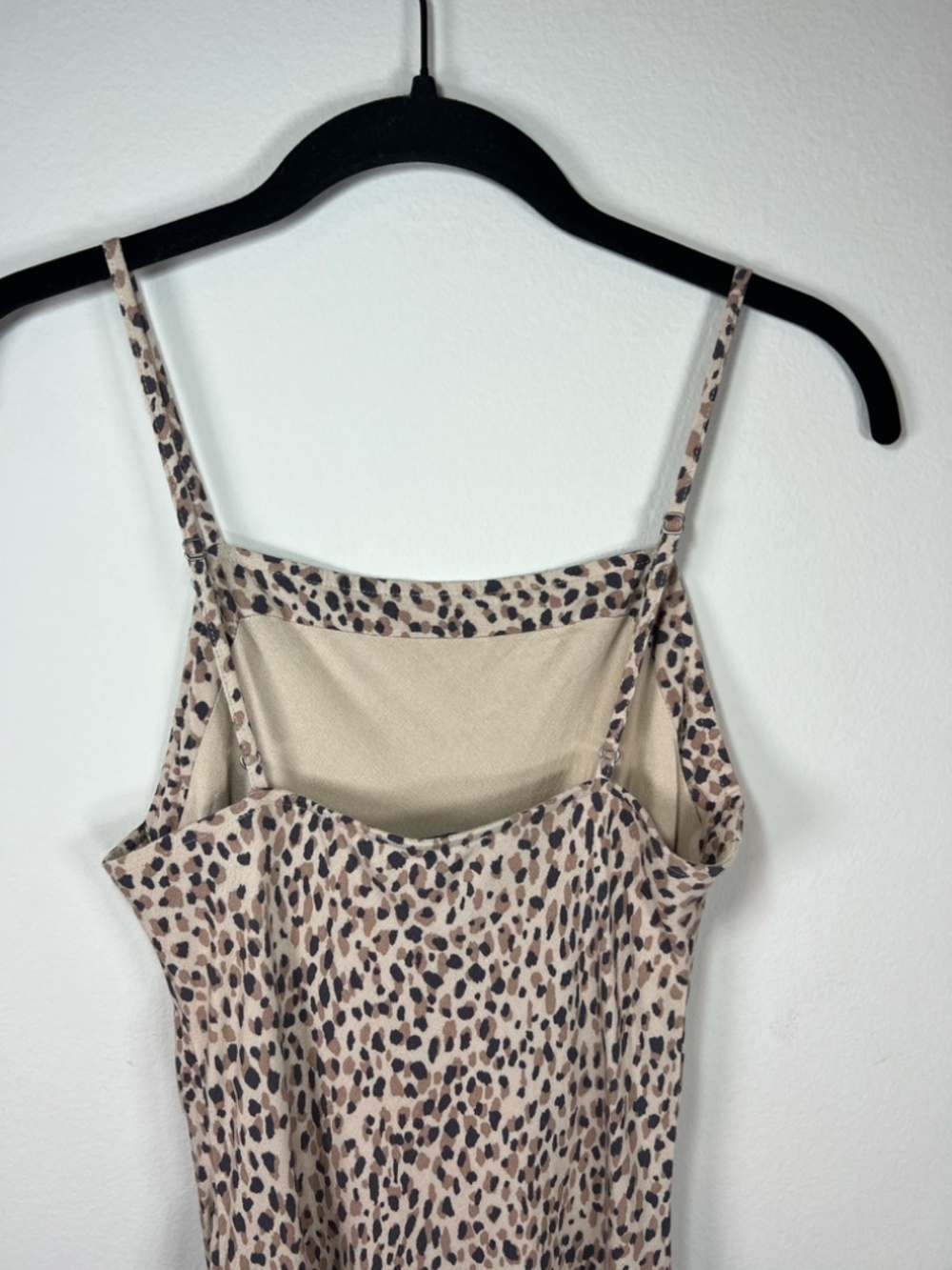 Abercrombie & Fitch Leopard Print Mini Slip Dress Brown Tan Lined Adjustable XS - Picture 9 of 13